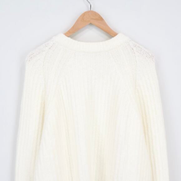 NWT Madewell Ribbed Cotton-Blend Supersoft Stretch Sweater Winter White Size XL - Picture 5 of 8